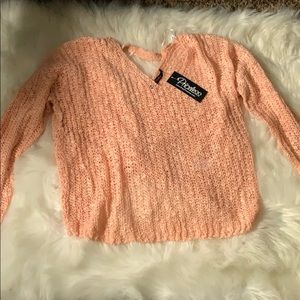 Shop Priceless Peach twist back sweater